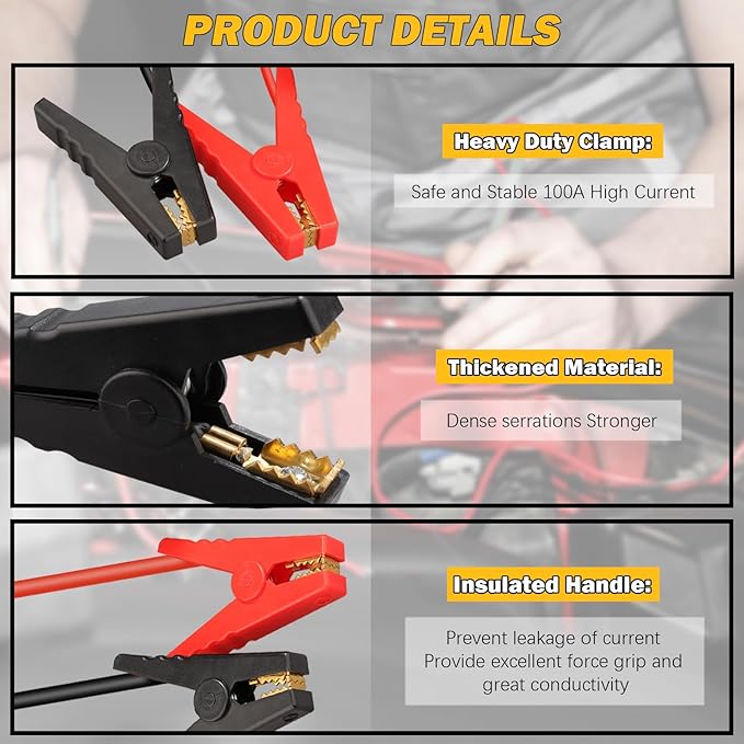 Car Jumper Starters Adapter for DeWalt 20V 60V Battery, 11AWG Cable Convert to Jumper Starter Automotive Booster, Jump kit Cable for Car Batteries (NO Battery)