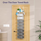 SWTYMIKI Over The Door Towel Rack - 9 Tier Towel Racks for Bathroom Wall Mounted, Towel Holder with Shelf, Hanging Rolled Tow