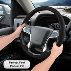 Steering Wheel Cover for Chevy Silverado 1500 2014-2018/2500 2500HD 3500 3500HD 2015-2019/ 4500HD 5500HD 6500HD 2019-2024/ Suburban Tahoe 2015-2020/ Colorado 2015-2022/ Traverse 2018-2023 Chevrolet