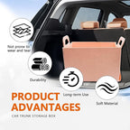 Felt Car Trunk Organizer, Foldable Vehicle Storage Box, Large Capacity Multi-Purpose Automotive Interior Accessories for Cars, S
