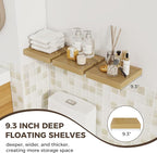 Fun Memories Square Floating Shelves for Wall, 9.3" W x 9.3" D x 1.4" H, Shelves for Wall with Invisible Brackets, Small Wood