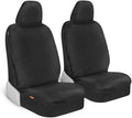 Carbella Sheepskin Car Seat Covers, 2-Pack Faux Fur, Front Seats Only, Cute Automotive Seat Covers For Cars (Black)