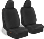 Carbella Sheepskin Car Seat Covers, 2-Pack Faux Fur, Front Seats Only, Cute Automotive Seat Covers For Cars (Black)