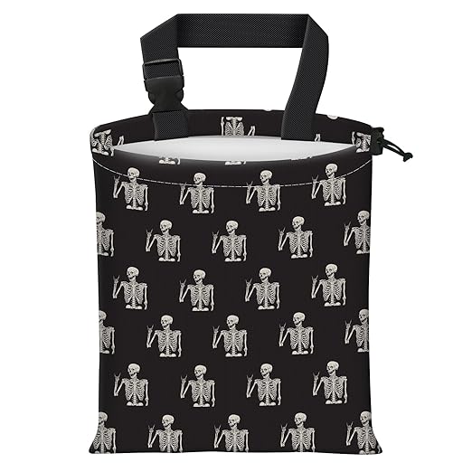 Car Trash Bag Large Hanging Can for Back of Seat, Cute Waterproof Car Garbage Bag for Vehicle, Travelling, Outdoor Cool Skull Human