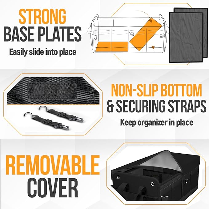 FORTEM Trunk Organizer For SUV Car Organizer and Storage, Multi-Compartment Storage Bag Car Accessories for Women Men, Perfect