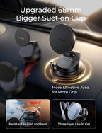LISEN Qi2.2 25W Magsafe Car Mount Charger,[More Stable & Faster Charging] Suction Cup Phone Mount, Wireless Car Charger 25W for iPhone 17 16 Samsung Galaxy S26 Ultra,15W for iPhone 17e 15 14 13 12