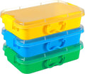 Carolart 3 Pack,Empty Sensory Bin,13.5 Inch Storage Container,Portable Plastic Storage Bins, Stackable Play Tray for toys,art