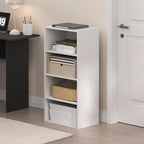 Furinno Basic Book Shelf, 4-Tier Bookcase with Open Shelf, Bookshelf, Cube Storage Organizer, 11 x 17 x 35, for Living Room, 