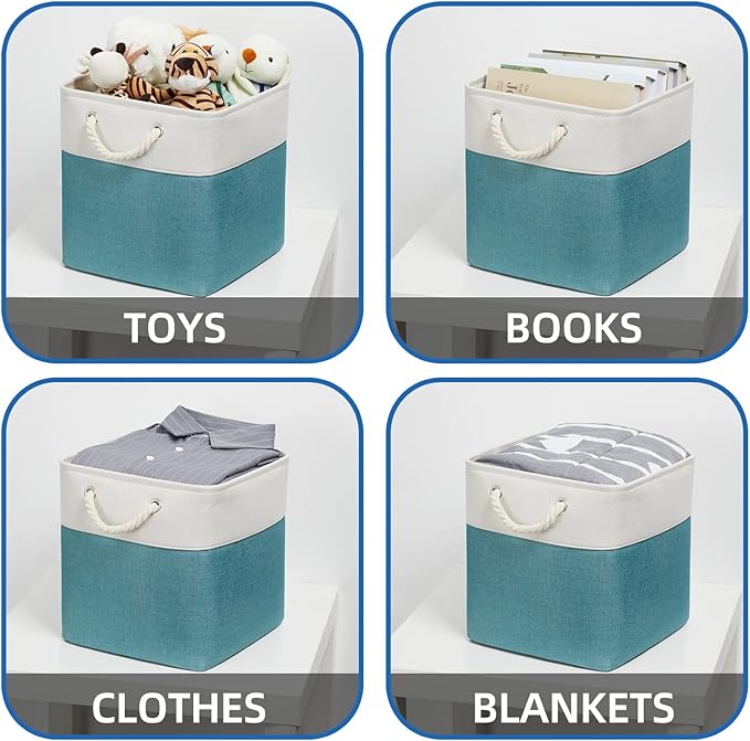 Temary Cubes Storage Baskets 12 Inch Cube Storage Bins for Shelf, Fabric Storage Cubes for Gift Empty Baskets for Home, Colla