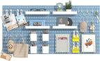 8-Pack 22"x44" Plastic Pegboard Panels Durable Modular Organizer Boards for Wall Storage, Garage, Workshop & Craft Room – Lig