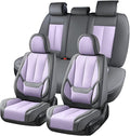 Coverado Seat Covers, Car Seat Covers Full Set, Leather Seat Covers for Cars, Car Seat Protector, Gray Car Seat Covers Front 