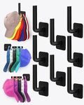 Hat Rack for Hat Storage (8-Pack), Multi-Purpose Hat Organizer, Strong Adhesive Hat Hooks for Wall Hat Organizer for Baseball