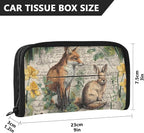 Car Tissue Holder Car Visor Organizer Tissue Box Holder for Car Sun Visor Organizer with Car Vehicle Accessories Essentials Interior for Women Men Beige Bunny Fox Daffodils