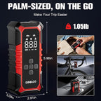 GOOLOO A6 Gear Tire Inflator Portable Air Compressor, 160 PSI Cordless Tire Inflator with Digital Pressure Gauge ＆LED Light, Air Pump for Car Tires, Bike, Motorcycle, Balls