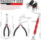 Electrical Disconnect Pliers for Cars with Terminal Removal Tool Kit,Sturdy Electrical Connector Pliers with Double Head/60° 