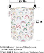 QUEENLALA Large Storage Basket,Laundry Hamper/Bathroom/Home Decor/Collapsible Round Storage Bin,Boys and Girls Hamper/Boxes/C