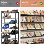 VILICK 11 Tiers Tall Wide Shoe Rack 55 Pairs Large Capacity Sturdy Durable Shoe Rack for Closet Metal Shoe Organizer Shelf wi