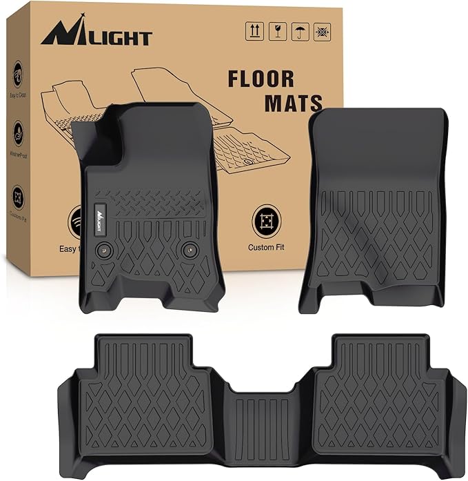 Nilight TPE Floor Mats for Chevy Colorado GMC Canyon Crew Cab 2023 2024 2025 2026,All Weather Custom Fit Heavy Duty Floor Liners