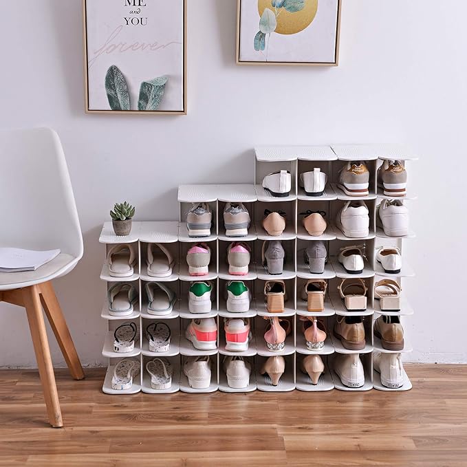 6-Tier Narrow Shoe Rack for Small Entryways, Space-Saving Adjustable Stackable Shelves, Free Standing Shoe Organizer for Clos