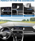 FIILINES Dash Cover for RX 2016-2019, Dashboard Mat Cover Accessories Dash Mat Sunshade Nonslip Mesh Protector No Glare