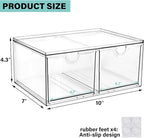 Prsildan Stackable Clear Makeup Organizer Acrylic Storage Drawers with 2 Drawers for Vanity Bathroom Office Desk Modular Draw
