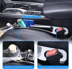 Supin Car Seat Gap Filler Set of 2, Multifunctional Seat Side Gap Filler with Organizer & Hook Function& 2 Storage for Stabilizing Phone,Keys Wallet, Fill The Gap Between Seat & Console (Gary)
