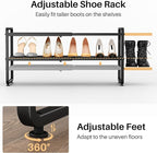 SNTD Shoe Rack - Expandable Shoe Organizer for Closet, Adjustable Metal Shoe Shelf Storage, Stackable Long Shoe Stand Holder 