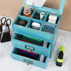 Wooden Storage Box Wooden Desk Organizer with 2 Drawers and 6 Grids Apothecary Drawers Small Wooden Drawers Small Craft Stora