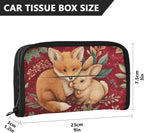 Car Tissue Holder Car Visor Organizer Tissue Box Holder for Car Sun Visor Organizer with Car Vehicle Accessories Essentials Interior for Women Men Christmas Fox Bunny Red