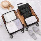 7 Set Packing Cubes Travel Luggage Organizers for Suitcase Travel Accessories with Shoe Bag for Women Girls Aesthetic Cute-Bl