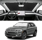 Custom Fit Windshield Sun Shade for BMW X5 2014-2018, Blocks UV & Heat, Front Window Sunshade Accessories, Easy Fold & Store Keep Your Car Cooler