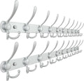 Dseap Coat Rack Wall Mount - 38” Long 10-Tri-Hooks Heavy Duty Coat Hanger Rail Wall Hooks for Hanging Coats Hats Clothing Clo
