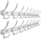 Dseap Coat Rack Wall Mount - 38” Long 10-Tri-Hooks Heavy Duty Coat Hanger Rail Wall Hooks for Hanging Coats Hats Clothing Clo