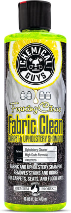 Chemical Guys Foaming Citrus Fabric Clean, Carpet and Upholstery Cleaner - Car Carpet Cleaner for Seats, and Floor Mats, Safe