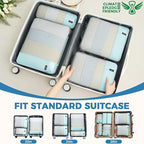 BAGAIL 6 Set Lightweight Compression Packing Cubes with Packing List, Anti-Tearing Expandable Organizer Bags for Travel, Dust