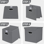 Closet Organizers Fabric Storage Bins With Lids Collapsible Cube Storage Organizer Basket With Handles,Storage Boxes for Clot