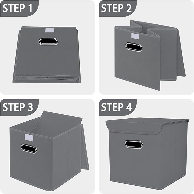 Closet Organizers Fabric Storage Bins With Lids Collapsible Cube Storages Organizer Basket With Handles,Storage Boxes for Clo
