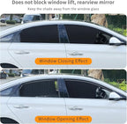 4 Pcs Car Side Window Sun Shades - Magnetic Track Blinds Curtains, Summer Sunshade Accessories, Protecting Infant Sleep Privacy (Black)
