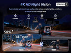 Pelsee S3 Touch 4K Dash Cam Front and Rear, STARVIS 2 Sensor, STARLIT™ Full Color Night Vision, 128GB Card, WiFi 6, ADAS, Das