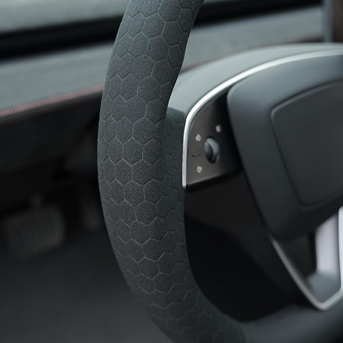 MEWANT DIY Stitching Steering Wheel Cover Wrap for Tesla Model 3 Highland 2023-2025/Model Y 2025 Highland for Tesla Model 3/Model Y Accessories