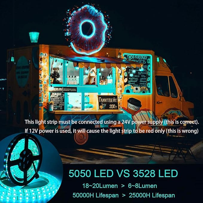 SUPERNIGHT LED Strip Lights, 32.8 FT 10M SMD 5050 Waterproof 600LEDs RGB Color Changing Flexible LED Light Strip for Bedroom, TV Back Lighting, Christmas, Halloween Day (Not Include Power)