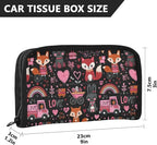 Car Tissue Holder Car Visor Organizer Tissue Box Holder for Car Sun Visor Organizer with Car Vehicle Accessories Essentials Interior for Women Men Valentines Fox Bunny Hearts Black