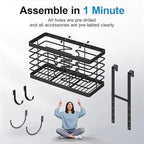 Sevenblue Hair Tool Organizer, 2026 Upgraded 3-in-1 Universal Hair Dryer Holder, Adjustable Height Metal Blow Dryer Holder Wa