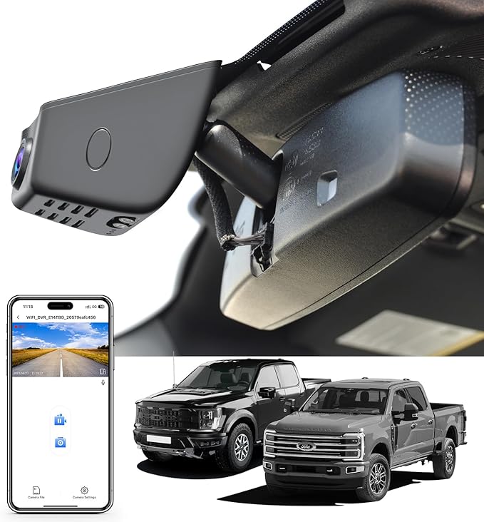F150 Dash Cam 4K Custom fit for Ford F150 2018-2026 F250/F350/F450 Super Duty 2020-2026 XLT Lariat King Ranch Raptor Limited 