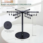 POVETIRE Headband Holder Bow Organizer for Girls, Rotating 360 Hair accessories Organizer Storage Baby Headband Display Stand