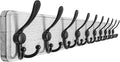 Dseap Coat Rack Wall - Heavy-Duty 38-1/4" Long, with Reinforced 10 Custom Tri-Hooks, Solid Wood Wall Hanger for Coats Hat Jac
