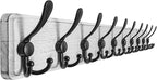 Dseap Coat Rack Wall - Heavy-Duty 38-1/4" Long, with Reinforced 10 Custom Tri-Hooks, Solid Wood Wall Hanger for Coats Hat Jac
