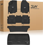 3W Floor Mats & Cargo Liner Fit for Honda Odyssey 2026 2025-2018 Mini Passenger Van, All Weather TPE Floor Liners 1st 2nd & 3rd Rows Car Mats and Trunk Liner Odyssey Car Accessories, Black