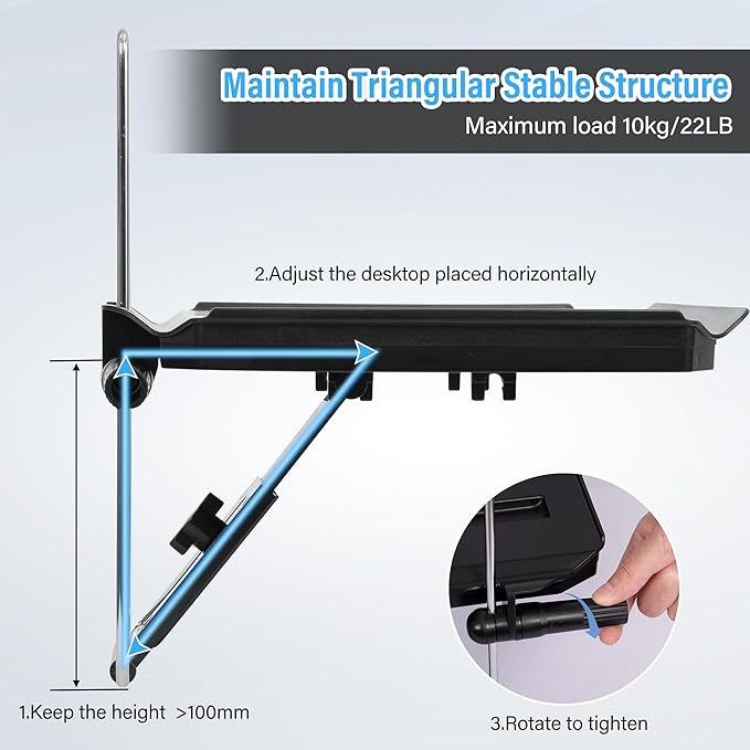 VarCozy Car Steering Wheel Tray, Foldable Hanging Rear Headrest Car Tray with Expandable Tray and Beverage Cup Slot, Portable Car Desk for Laptop Work, Eating, Drinking, and Doodling