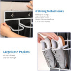 SAVERHO 35 Pockets Over the Door Shoe Organizer, Hanging Shoe Organizer for Door with 35 Mesh Pockets Large Capacity Shoe Han